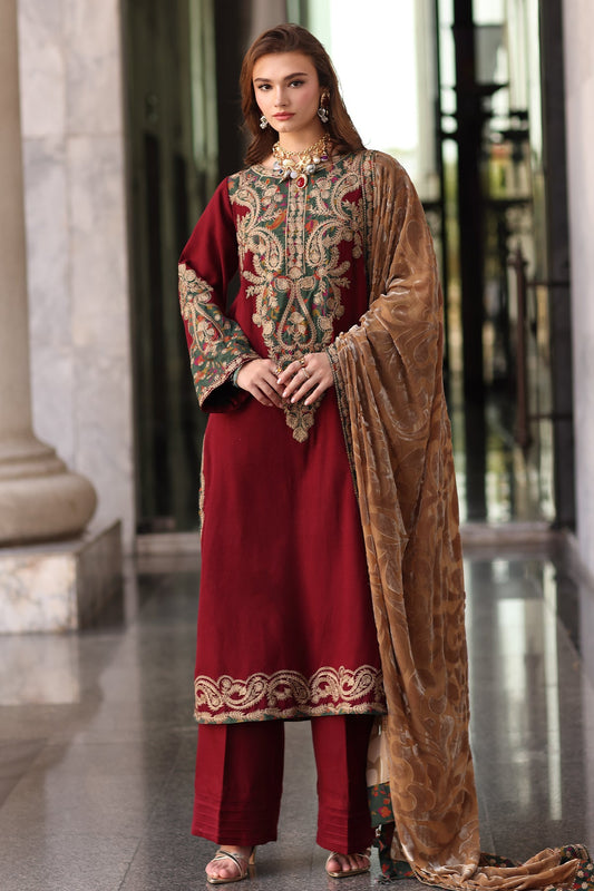 AAA Original by charizma brand stitched Peach Leather fabric with palachi Shawl 3-piece