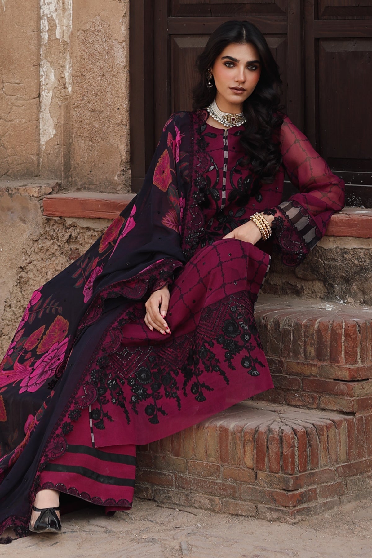 AAA Charizma Original vasal chiffon collection 3-piece suit Brand stitched