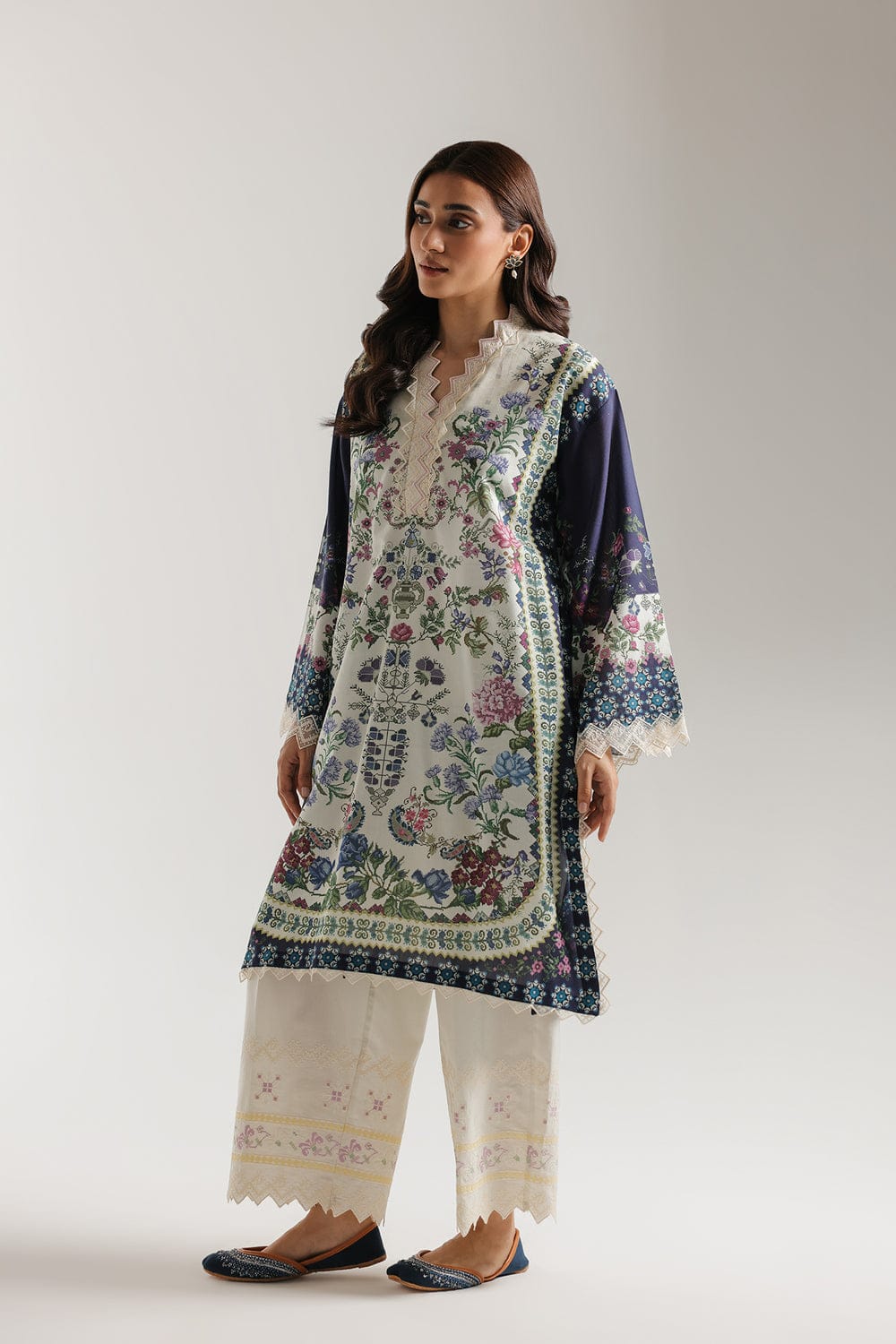 2-Piece original Ethnic suit with embroidered shalwar