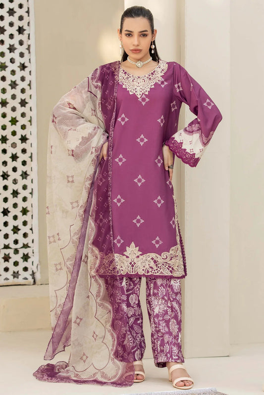 Slub fabric winter wear with chiffon dupata embroidered premium quality